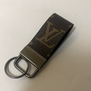 Louis Vuitton upcycled keychain black leather